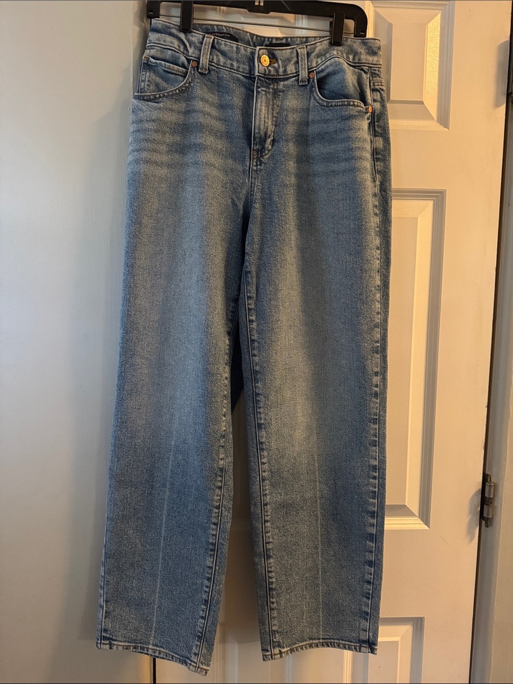 Talbots High-Rise Straight Leg Jeans in Light Blue Wash